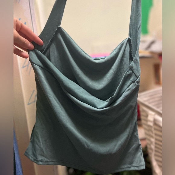 Light Muted Green Halter Top - Picture 2 of 3